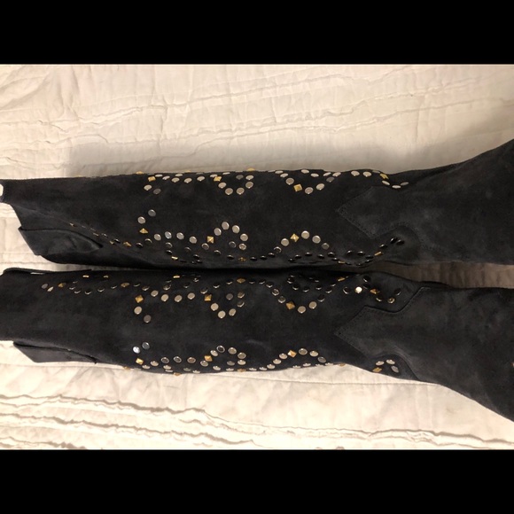 ISABEL MARANT Studded suede knee-high boots - Picture 11 of 12